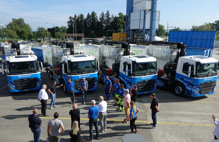 Übergabe von 4 neuen E-LKWs an die TIT Imhof AG