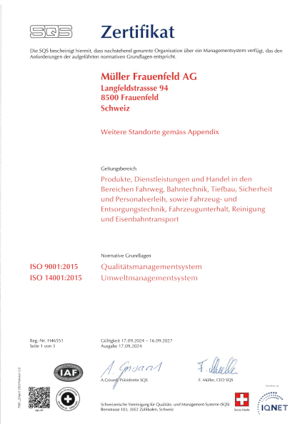 Zertifikat ISO 9001+14001 Deutsch